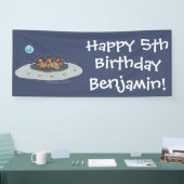 Banderoles Drôle poule brune de la ferme dans l'espace dessin (Salon professionnel)