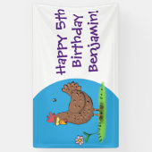 Banderoles Drôle poulet rustique whimsical dessin animé (Vertical)