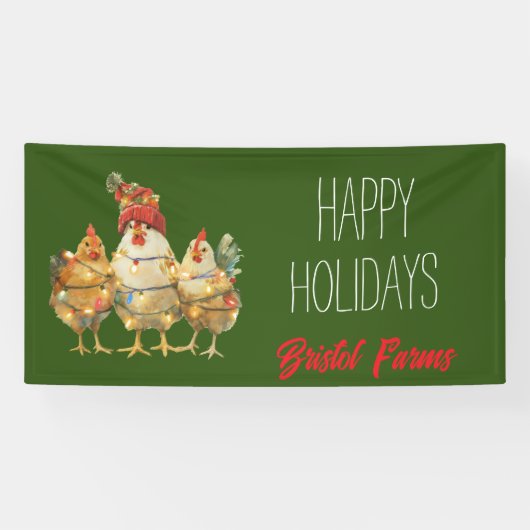 Banderoles Drôle Poulets de vacances personnalisables (Horizontal)