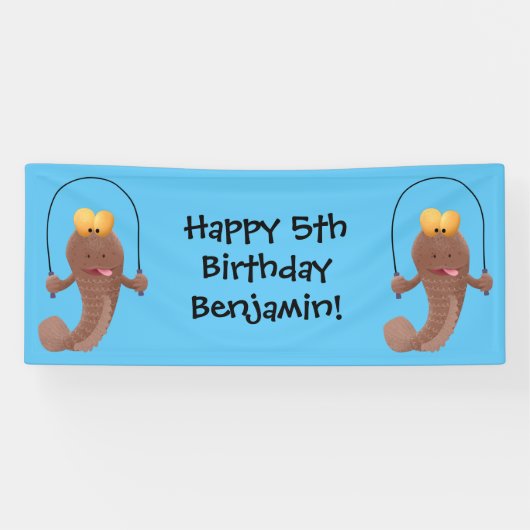 Banderoles Drôle sauter boudskipper poisson dessin animé (Horizontal)