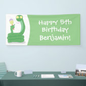 Banderoles Drôle serpent vert avec caricature maraca (Salon professionnel)