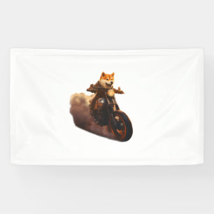 Banderoles Drôle , Shiba Inu, Moto, Chien, Marionnette, Homme