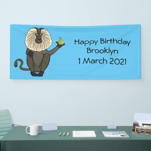 Banderoles Drôle singe-singe macaque à queue de lion (Salon professionnel)