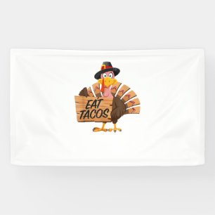 Banderoles Drôle Turquie Thanksgiving Manger Tacos Vegan Pilg