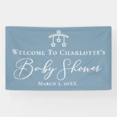 Banderoles Dusty Blue Baby shower Chic Custom Party (Horizontal)