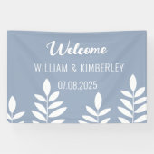 Banderoles Dusty Blue Classic Rustic Simple Mariage moderne (Horizontal)