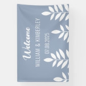 Banderoles Dusty Blue Classic Rustic Simple Mariage moderne (Verticale)