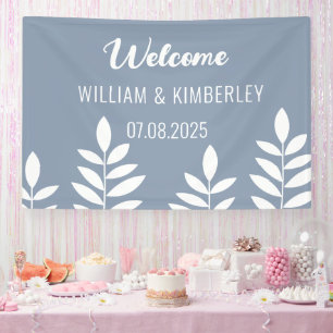 Banderoles Dusty Blue Classic Simple Mariage moderne