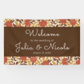 Banderoles Dusty Brunt Orange Peony Flowers Mariage de automn (Horizontal)