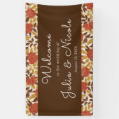 Banderoles Dusty Brunt Orange Peony Flowers Mariage de automn (Vertical)