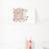 Banderoles Dusty Pink Wildflower Butterfly 1st Birthday (Insitu)