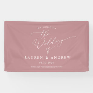 Banderoles Dusty Rose Blush Pink Bienvenue à notre Mariage
