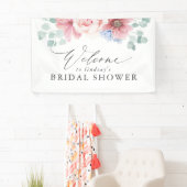 Banderoles Dusty Rose Floral Fête des mariées Bienvenue (En situation)