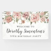 Banderoles Dusty Rose Rose 50e anniversaire Accueil (Horizontal)