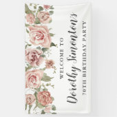 Banderoles Dusty Rose Rose 70e fête d'anniversaire Bienvenue (Vertical)
