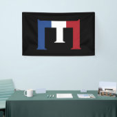 Banderoles E Monogramme superposé sur le drapeau de la LND su (Salon professionnel)