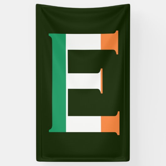 Banderoles E Monogramme superposé sur le drapeau irlandais (v (Vertical)