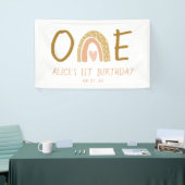 Banderoles Earthy Rainbow Girl 1st Birthday Banner (Salon professionnel)