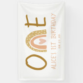 Banderoles Earthy Rainbow Girl 1st Birthday Banner (Vertical)