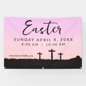 Banderoles Easter Church Service Banner for Outdoor Use (Horizontal)
