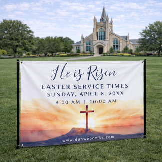 Banderoles Easter Church Service Banner for Outdoor Use