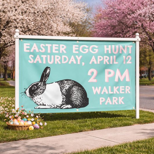 Banderoles Easter Egg Hunt Banner - Easter Bunny