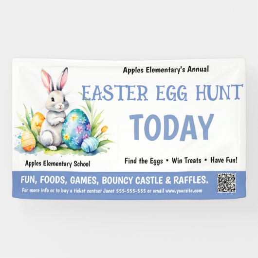 Banderoles EASTER EGG HUNT PTO PTA Church Banner (Horizontal)