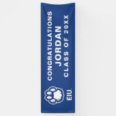 Banderoles Eastern Illinois Panthers Empreinte de patte & EIU (Vertical)