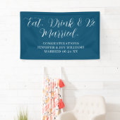 Banderoles Eat Drink Be Married Modern Black Script Mariage (En situation)
