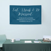 Banderoles Eat Drink Be Married Modern Black Script Mariage (Salon professionnel)