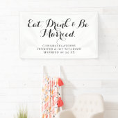 Banderoles Eat Drink Be Married Modern Black Script Mariage (En situation)