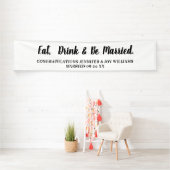 Banderoles Eat Drink Be Married Modern Black Script Mariage (En situation)