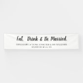 Banderoles Eat Drink Be Married Modern Black Script Mariage (Horizontal)