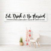Banderoles Eat Drink Be Married Modern Black Script Mariage (En situation)