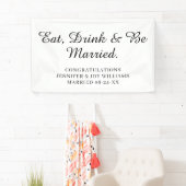 Banderoles Eat Drink Be Married Modern Black Script Mariage (En situation)