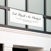 Banderoles Eat Drink Be Married Modern Black Script Mariage (Bâtiment extérieur)