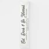 Banderoles Eat Drink Be Married Modern Black Script Mariage B (Vertical)