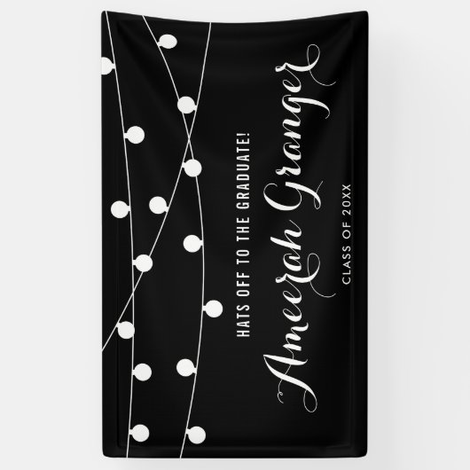 Banderoles Éclairage à cordes de fées noir et blanc (Vertical)