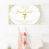 Banderoles École Médicale de soins infirmiers White Gold Grad (En situation)