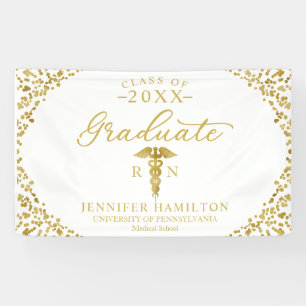 Banderoles École Médicale de soins infirmiers White Gold Grad