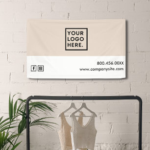 Banderoles Écran de l'événement Pink & White Business Logo Vi