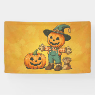 Banderoles Écran d'Halloween/Automne mignon et citrouille