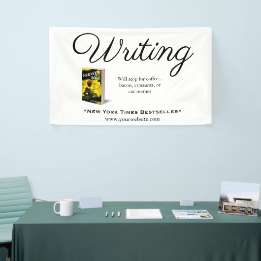 Banderoles Écriture + Devis + Image du livre + Marque (Salon professionnel)