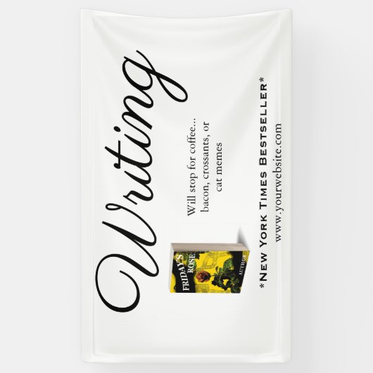 Banderoles Écriture + Devis + Image du livre + Marque (Vertical)