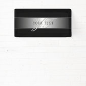 Banderoles Écriture élégante de monogramme modifiable | Noir (Insitu)