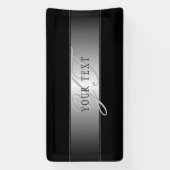 Banderoles Écriture élégante de monogramme modifiable | Noir (Verticale)