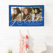 Banderoles Écriture moderne diplômé trois photo bleu diplôme (En situation)