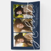 Banderoles Écriture moderne diplômé trois photo marine diplôm (Vertical)