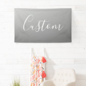 Banderoles Écriture moderne élégante blanche avec dégradé gri (En situation)