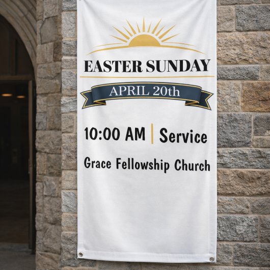 Banderoles Editable Easter Sunday Church Banner